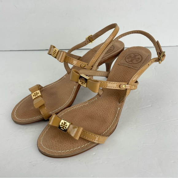 Tory Burch Kailey Heel Patent Leather Sandals Size 7.5 - Picture 3 of 6